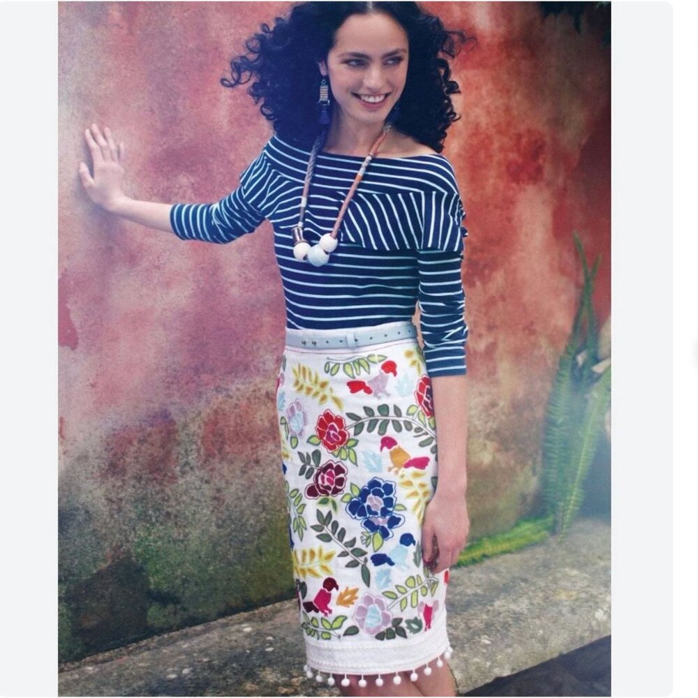 Anthropologie Moulinette Soeurs Embroidered Skirt Festival Floral Skirt 4